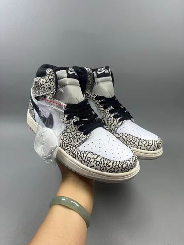 Air Jordan 1 Zebra White Grey Black Men's Women's Basketball Shoes-74